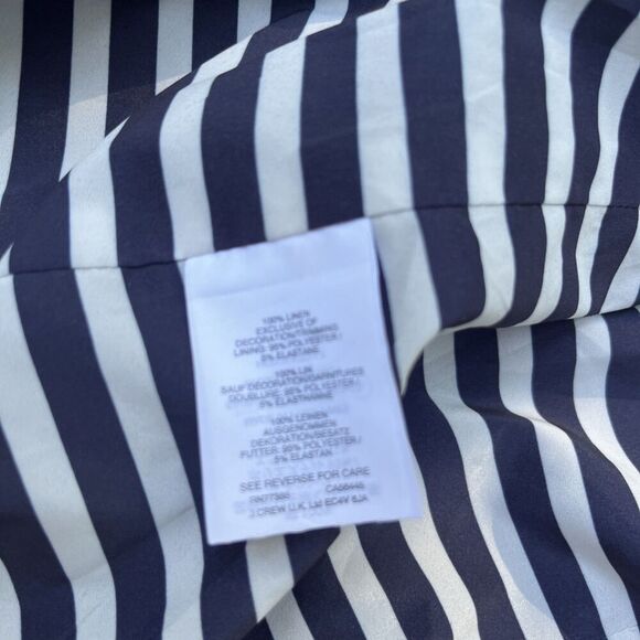 J. CREW Rhodes Navy Blue Blazer 100% Linen Nautical Crest Gold Buttons Size 6 - Picture 16 of 16